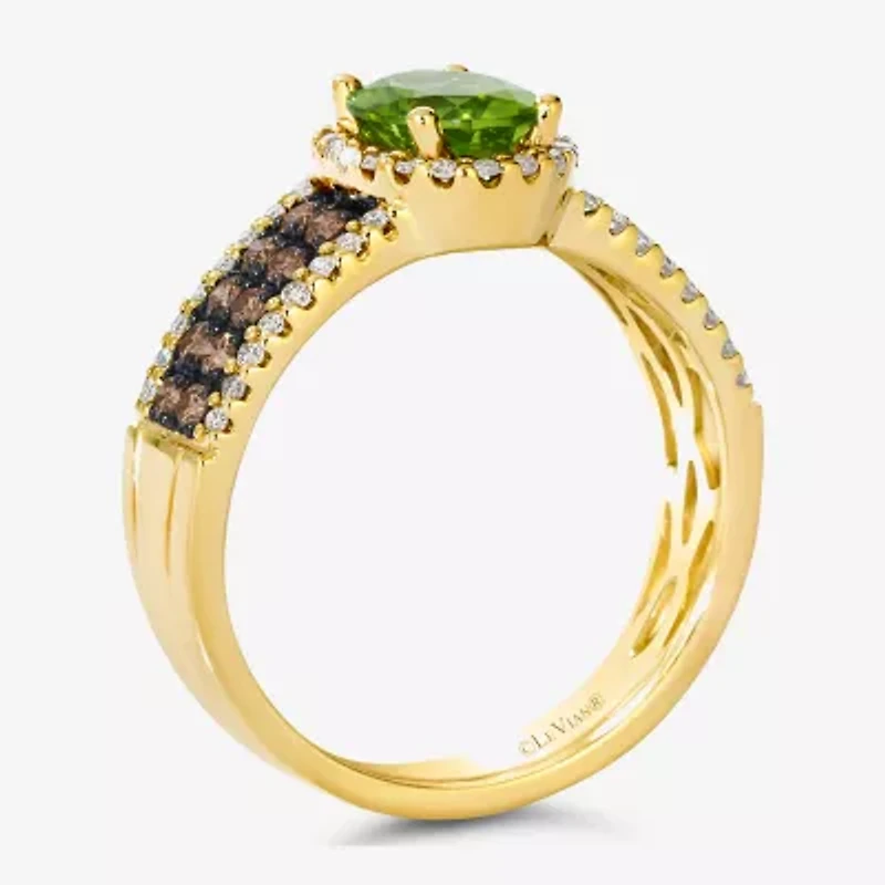 Le Vian® Ring featuring 1 1/6 cts. Green Apple Peridot™, 1/3 cts. Chocolate Diamonds®, 1/4 cts. Nude Diamonds™ set in 14K Honey Gold™