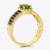 Le Vian® Ring featuring 1 1/6 cts. Green Apple Peridot™, 1/3 cts. Chocolate Diamonds®, 1/4 cts. Nude Diamonds™ set in 14K Honey Gold™