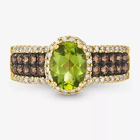 Le Vian® Ring featuring 1 1/6 cts. Green Apple Peridot™, 1/3 cts. Chocolate Diamonds®, 1/4 cts. Nude Diamonds™ set in 14K Honey Gold™