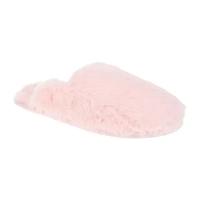 Rachel Roy Lucy Plush Notched Collar Scuff Womens Memory Foam Slip-On Slippers