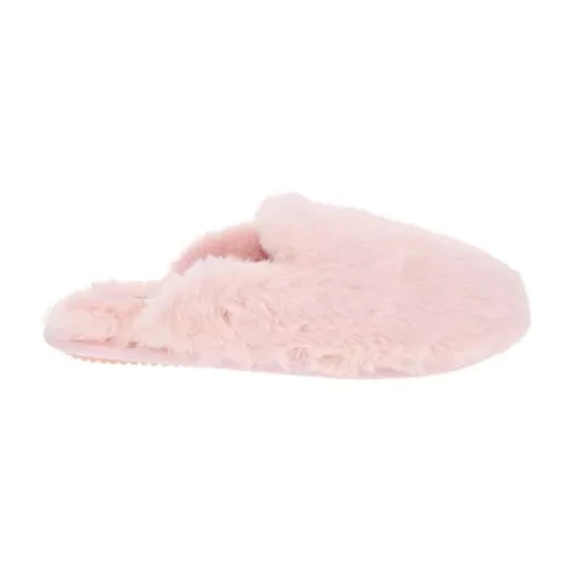 Rachel Roy Lucy Plush Notched Collar Scuff Womens Memory Foam Slip-On Slippers