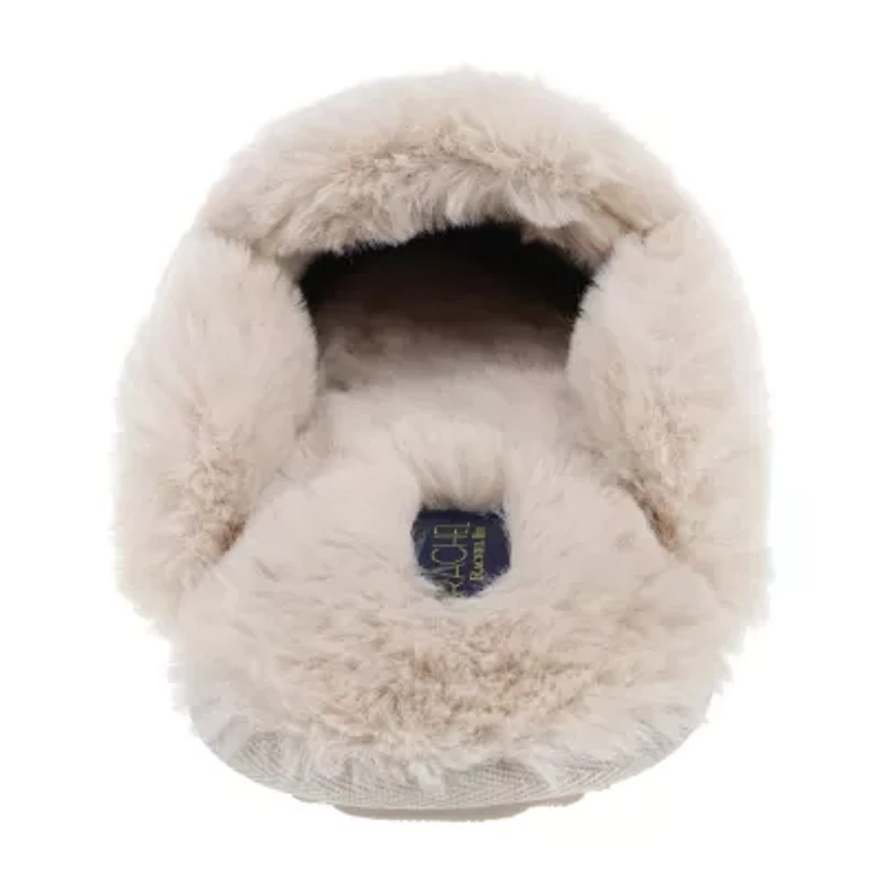 Rachel Roy Lucy Plush Notched Collar Scuff Womens Memory Foam Slip-On Slippers