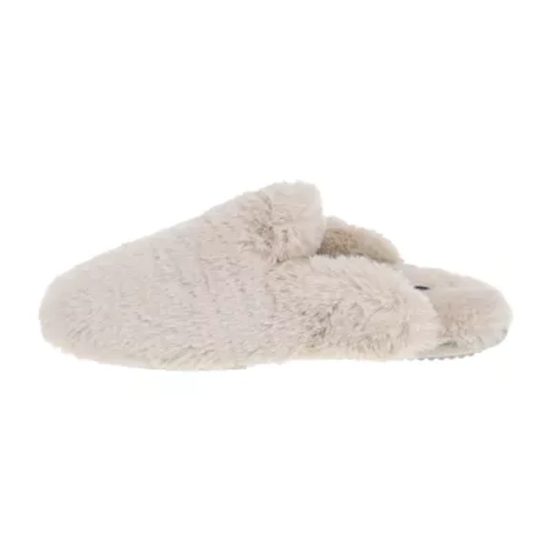 Rachel Roy Lucy Plush Notched Collar Scuff Womens Memory Foam Slip-On Slippers