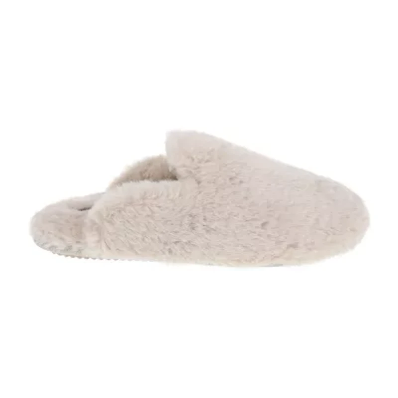 Rachel Roy Lucy Plush Notched Collar Scuff Womens Memory Foam Slip-On Slippers
