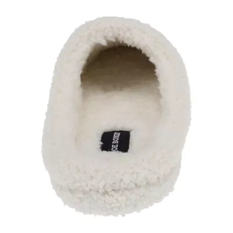 Joe Boxer Sherpa With Happy Face Womens Memory Foam Clog Slippers