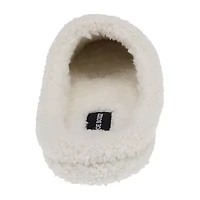 Joe Boxer Sherpa With Happy Face Womens Memory Foam Clog Slippers