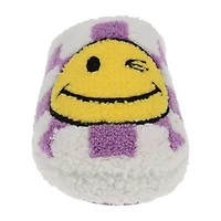Joe Boxer Sherpa With Happy Face Womens Memory Foam Clog Slippers