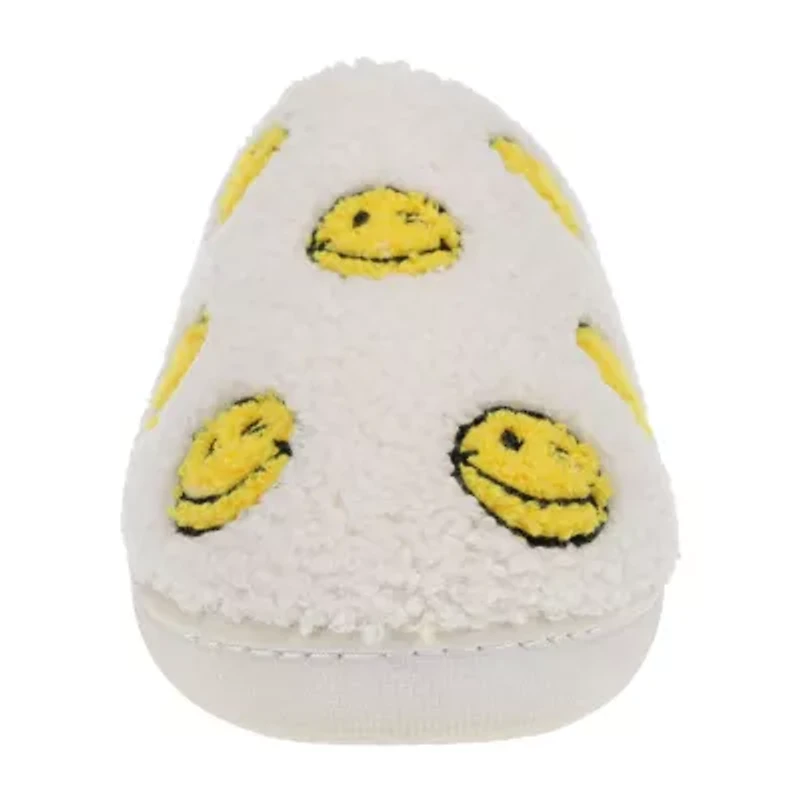 Joe Boxer Sherpa With Multi Happy Face Womens Memory Foam Clog Slippers