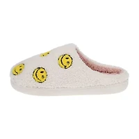 Joe Boxer Sherpa With Multi Happy Face Womens Memory Foam Clog Slippers