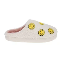 Joe Boxer Sherpa With Multi Happy Face Womens Memory Foam Clog Slippers