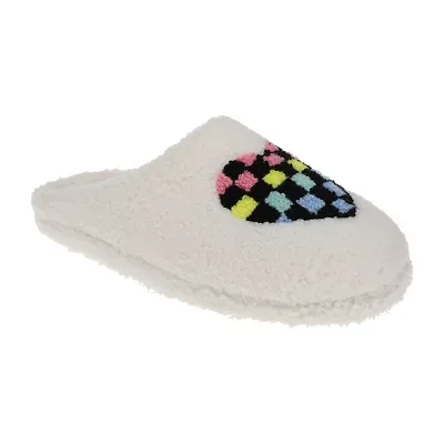 Joe Boxer Micro Sherpa Heart Clog Womens Memory Foam Slippers