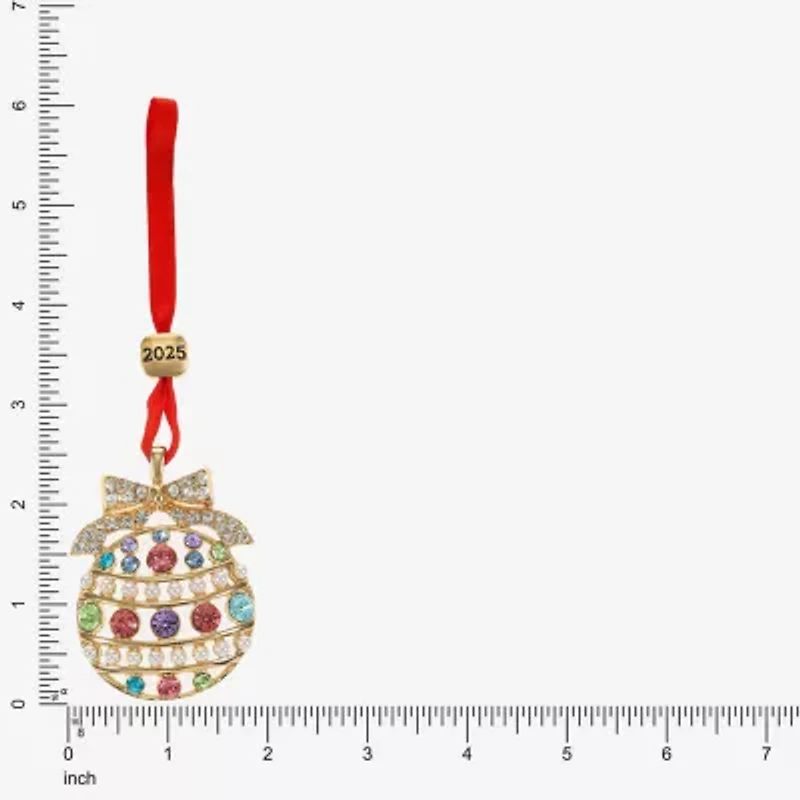 Monet Jewelry Gold Tone Pastel Christmas Ornament