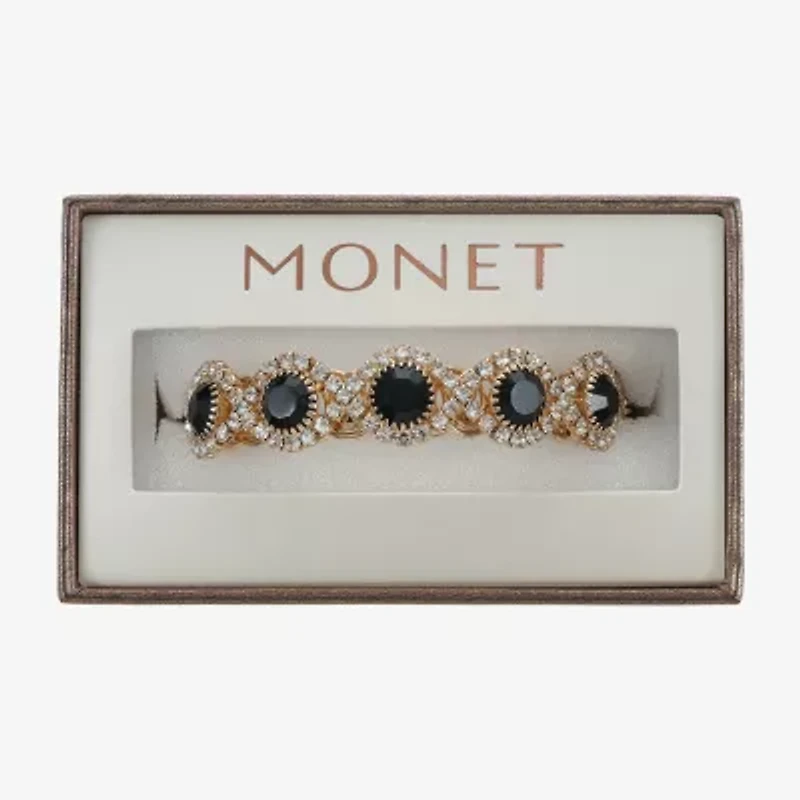 Monet Jewelry Gold Tone Halo Coil Womens Glass Wrap Bracelet