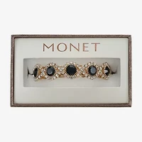 Monet Jewelry Gold Tone Halo Coil Womens Glass Wrap Bracelet