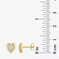(G-H / I1-I2) 1/10 CT. T.W. Lab Grown White Diamond 14K Gold Over Silver 7.5mm Heart Stud Earrings