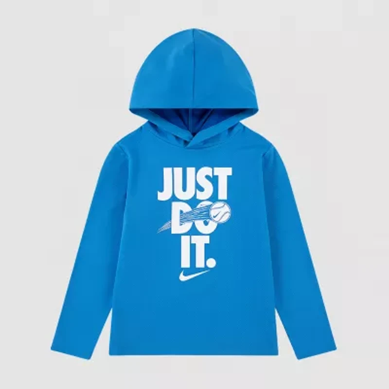 Nike Little Boys Hooded Long Sleeve Regular Fit Graphic T-Shirt