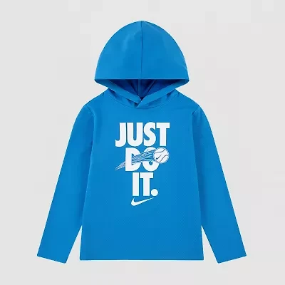 Nike Little Boys Hooded Long Sleeve Regular Fit Graphic T-Shirt