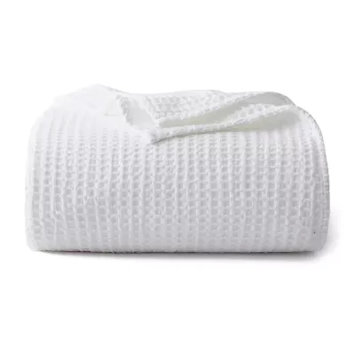 Color Sense 100% Cotton Waffle Blanket Set