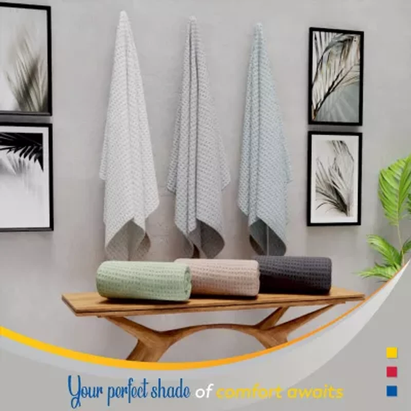 Color Sense 100% Cotton Waffle Blanket Set