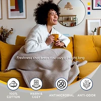 Color Sense 100% Cotton Waffle Blanket Set