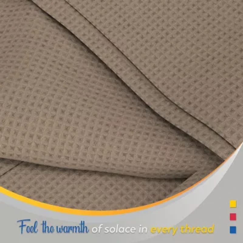 Color Sense 100% Cotton Waffle Blanket Set