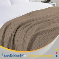 Color Sense 100% Cotton Waffle Blanket Set