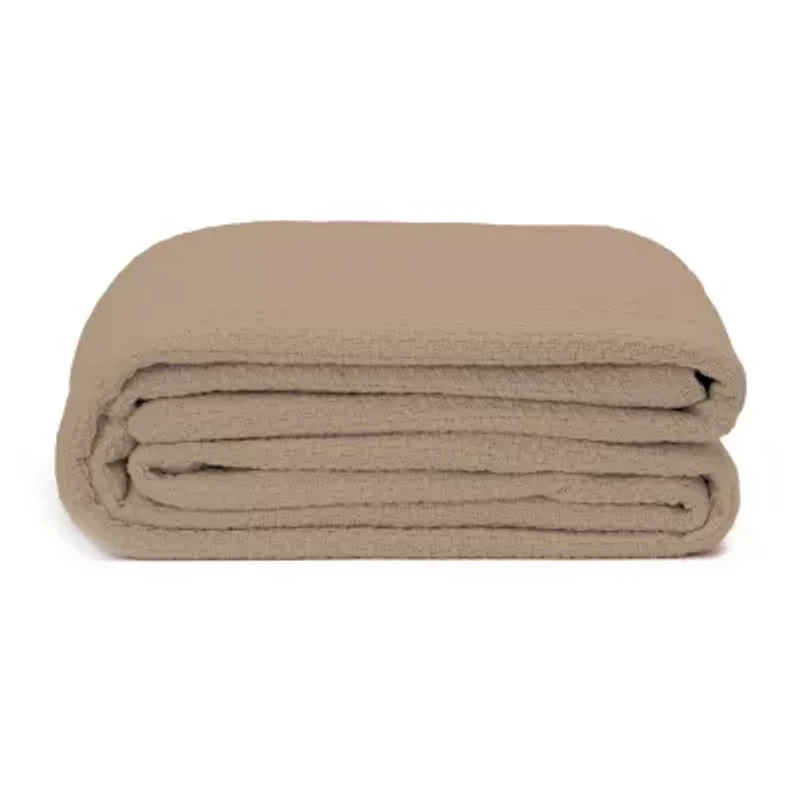Color Sense 100% Cotton Basket Blanket Set