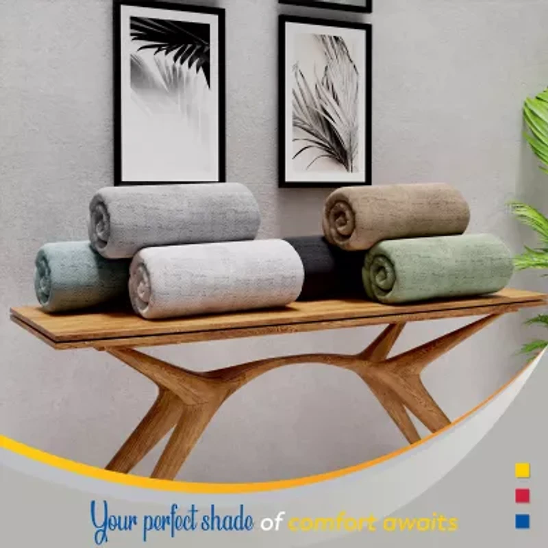 Color Sense 100% Cotton Basket Blanket Set