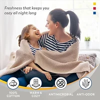 Color Sense 100% Cotton Basket Blanket Set
