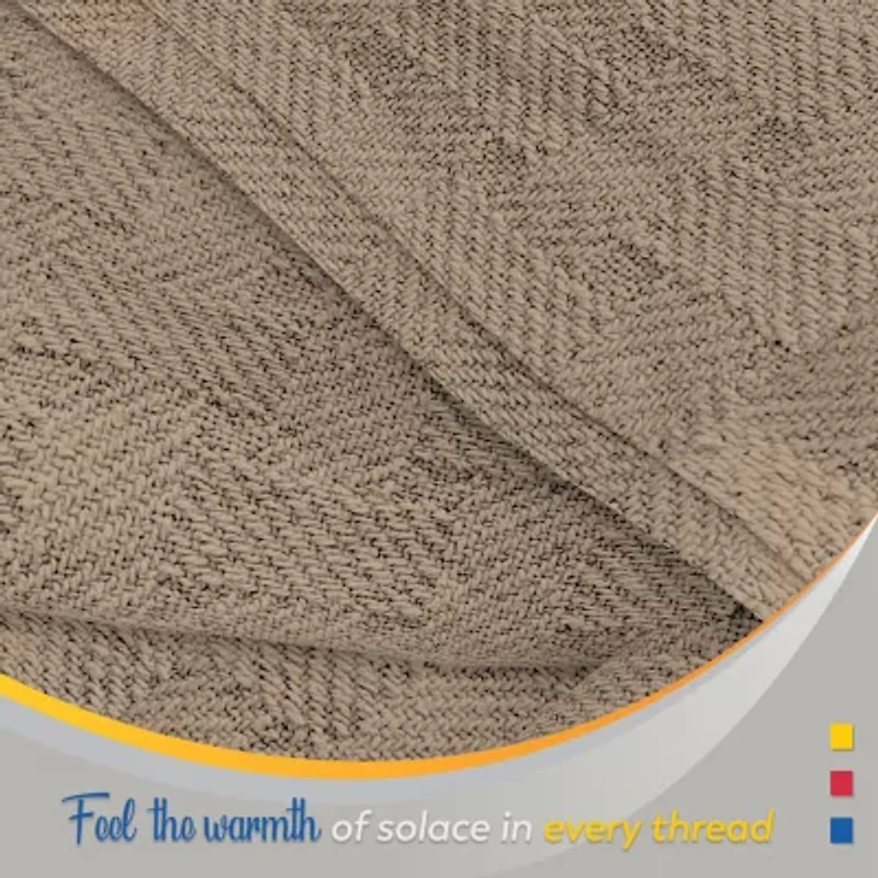 Color Sense 100% Cotton Basket Blanket Set