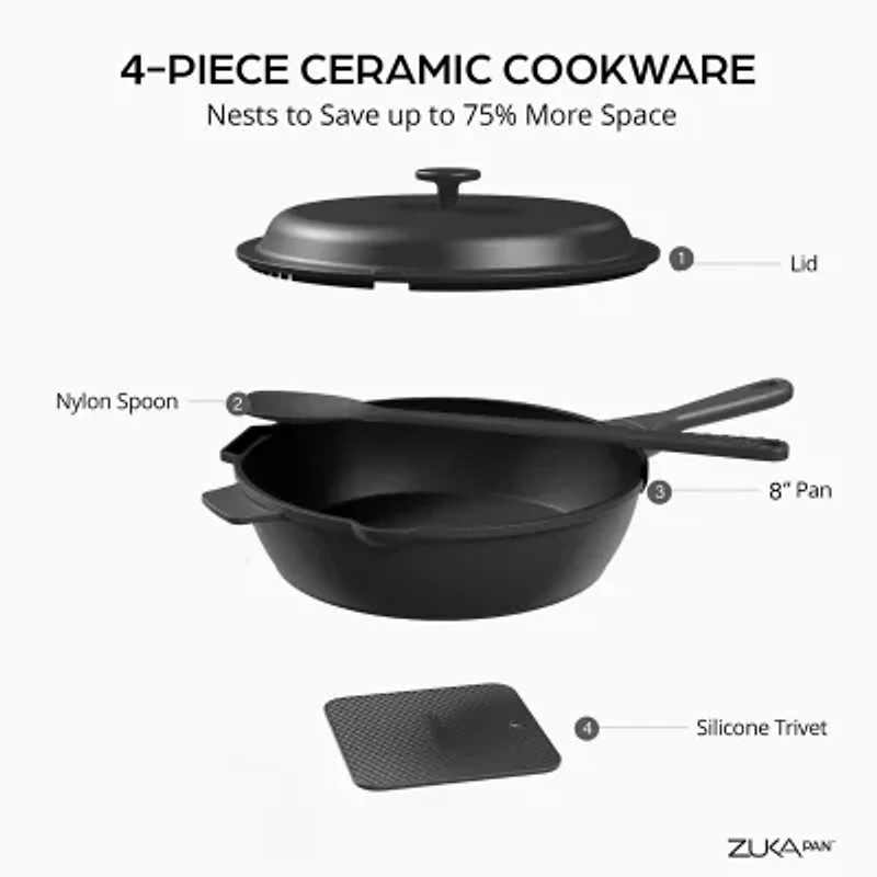 Granitestone Zuka Everyday Multi-Functional 8" Pan Cooking System