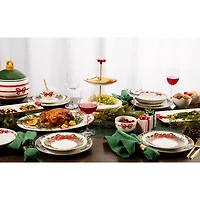 Martha Stewart Holiday Bow Wreath Oval Serving Platter