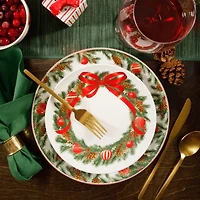 Martha Stewart Festive Bow 4-pc. Ceramic Dessert Plate