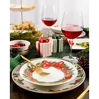 Martha Stewart Festive Bow 4-pc. Ceramic Dessert Plate