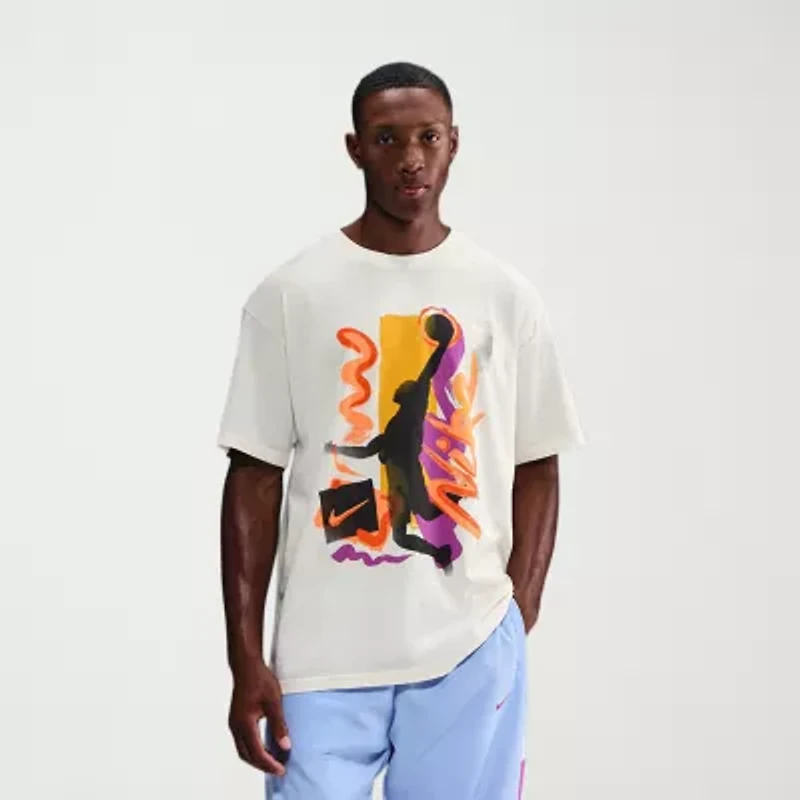 Nike Mens Crew Neck Short Sleeve Regular Fit Graphic T-Shirt