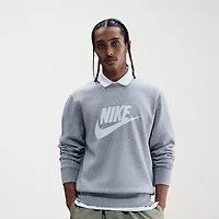 Nike Club Fleece Mens Crew Neck Long Sleeve Big and Tall Sweatshirt