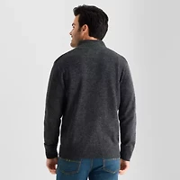U.S. Polo Assn. Full Zip Mens Mock Neck Long Sleeve Zipper Cardigan