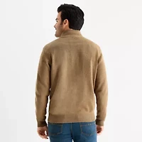 U.S. Polo Assn. Textured Mens Mock Neck Long Sleeve Quarter-Zip Pullover Sweater