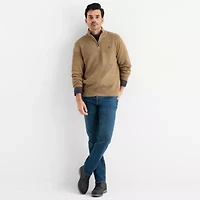 U.S. Polo Assn. Textured Mens Mock Neck Long Sleeve Quarter-Zip Pullover Sweater