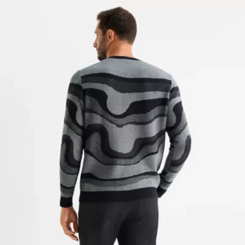 Stylus Mens Crew Neck Long Sleeve Pullover Sweater