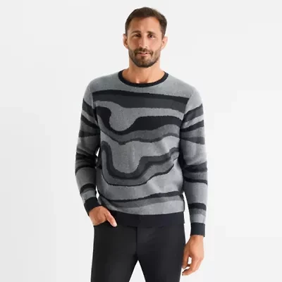 Stylus Mens Crew Neck Long Sleeve Pullover Sweater