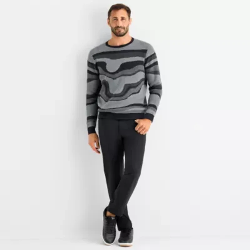 Stylus Mens Crew Neck Long Sleeve Pullover Sweater