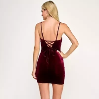 City Triangle Womens Juniors Velvet Bodycon Dress