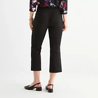 Liz Claiborne Lisa Womens Flare Mid Rise Classic Fit Tall Cropped Pant