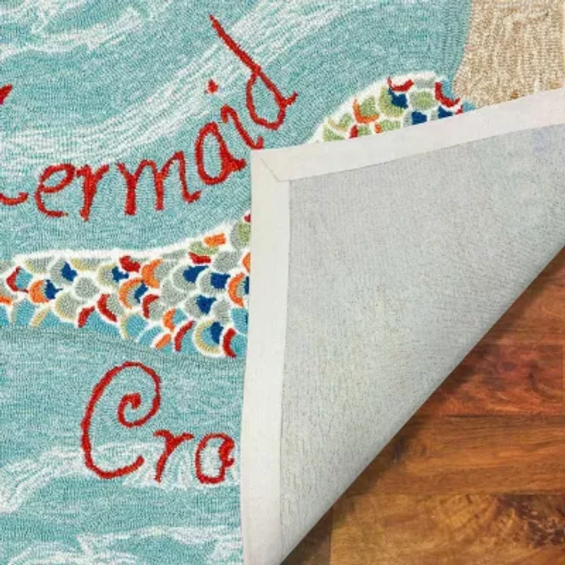 Liora Manne Frontporch Mermaid Crossing Hand Tufted Indoor Outdoor Rectangular Accent Rug