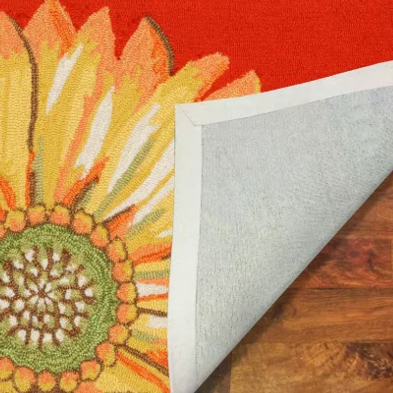 Liora Manne Frontporch Sunflower Floral Hand Tufted Indoor Outdoor Rectangular Accent Rug