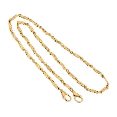 1928 Gold Tone Womens 22 Inch Link Face Mask Holder