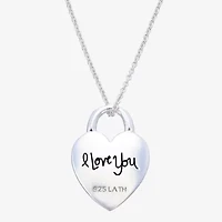 Footnotes Mom Sterling Silver 16 Inch Heart Pendant Necklace