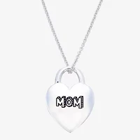 Footnotes Mom Sterling Silver 16 Inch Heart Pendant Necklace