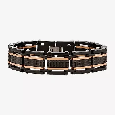 Mens Two-Tone Stainless Steel Chain Bracelet